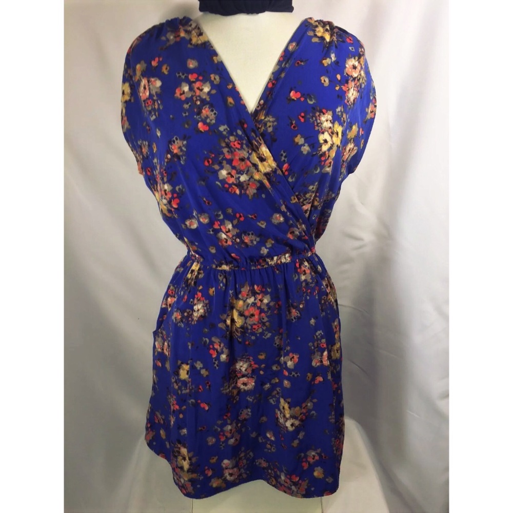 Bar iii- Blue With Floral Print Polyester Dress